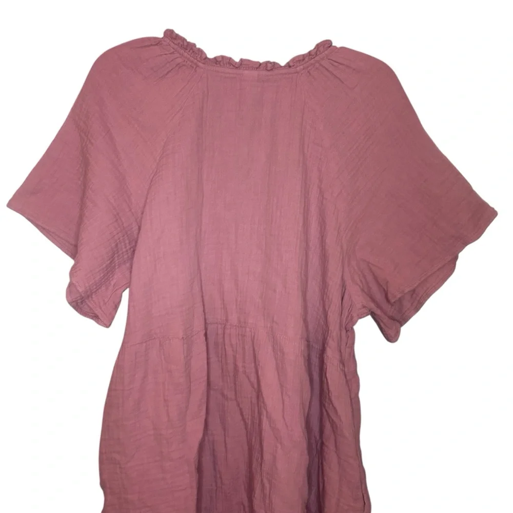 Old Navy Purple Cotton Gauze Peasant Dress XL Boho Mini - Picture 4 of 12